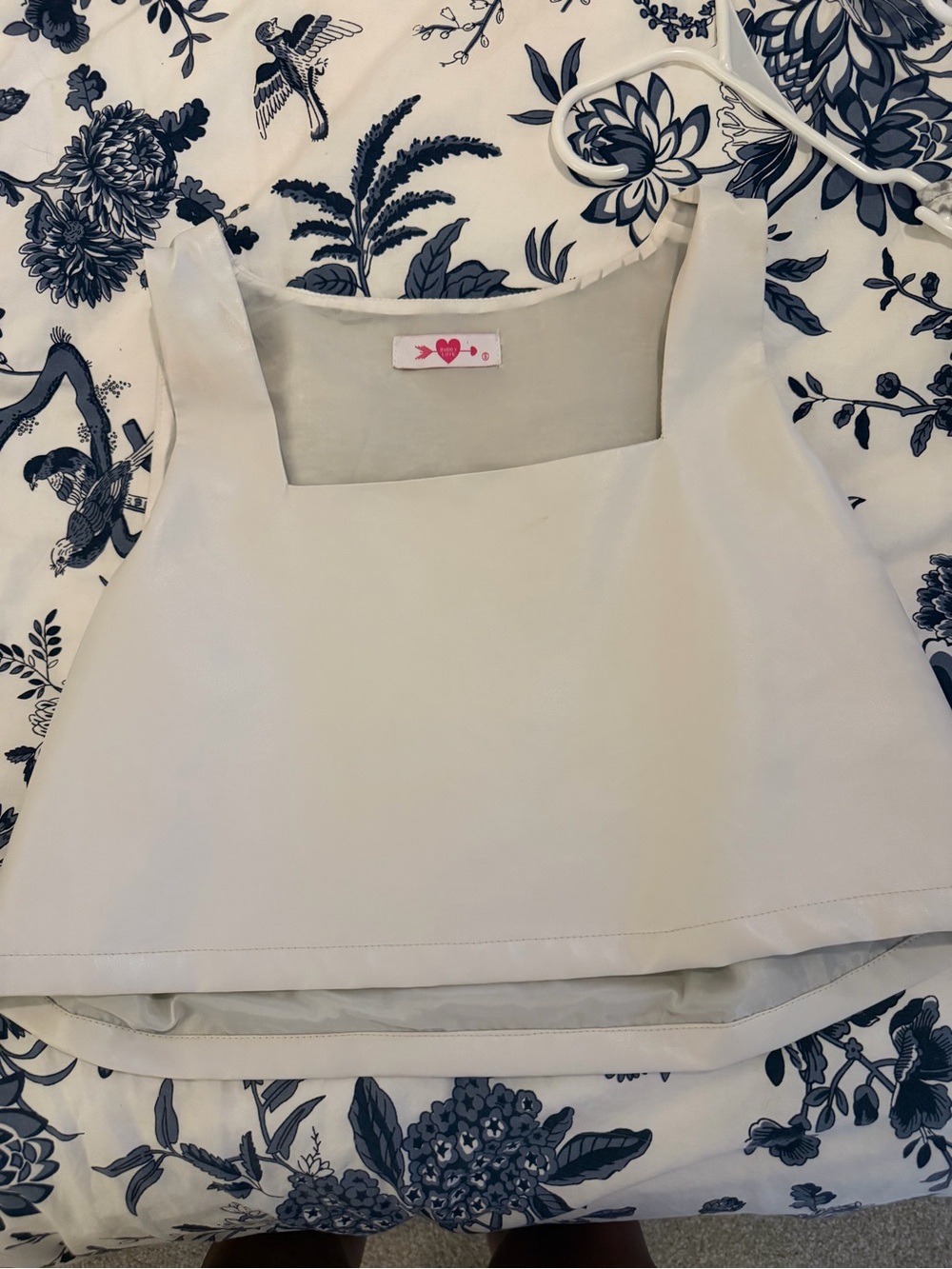 Buddy Love Cream Square-Neck Crop Tank